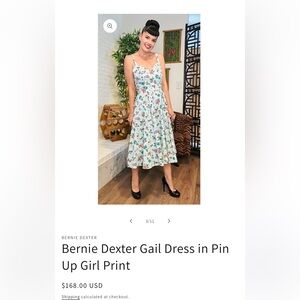 Bernie Dexter Gail dress in pinup print NWT XL